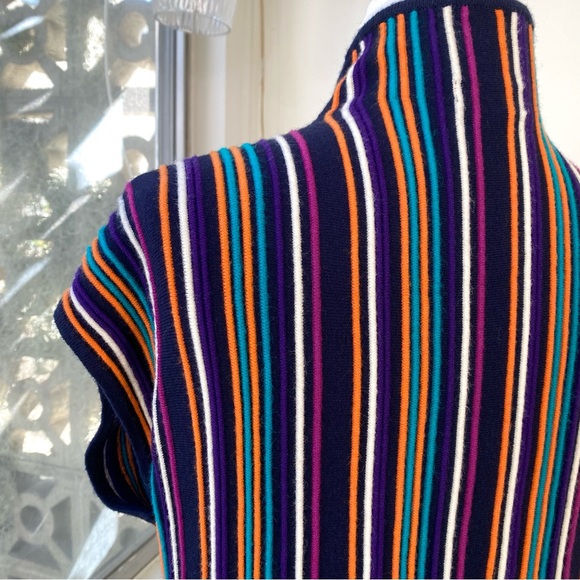 Current Air NWOT Multicolor Striped Knit Mock Neck Top, Size S - Picture 7 of 9